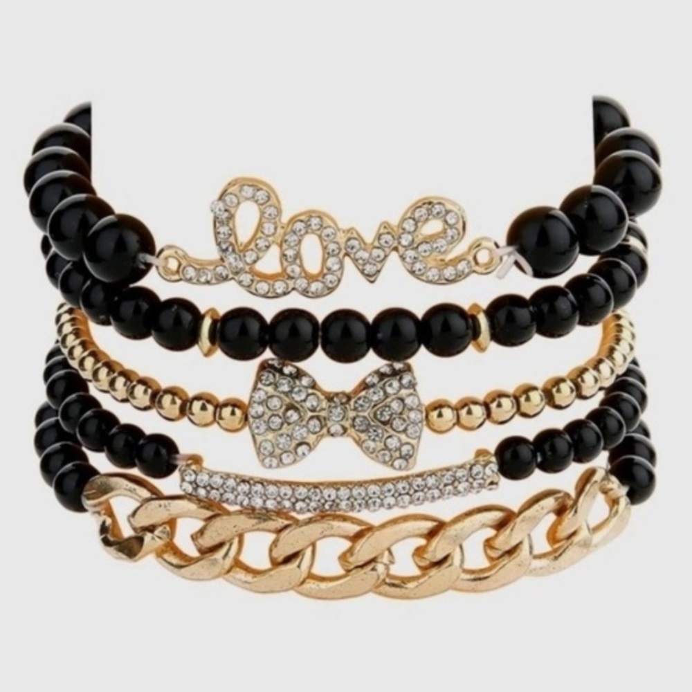 5 Piece Pave Bracelet Set